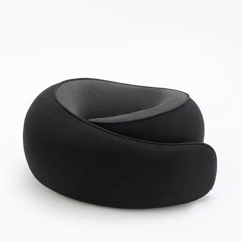 1Pc Ergonomic Memory Foam Travel Pillow with Breathable Polyester Cover - Portable for Airplane, Office, Car, Home Lounging Travel Comfort Accessory