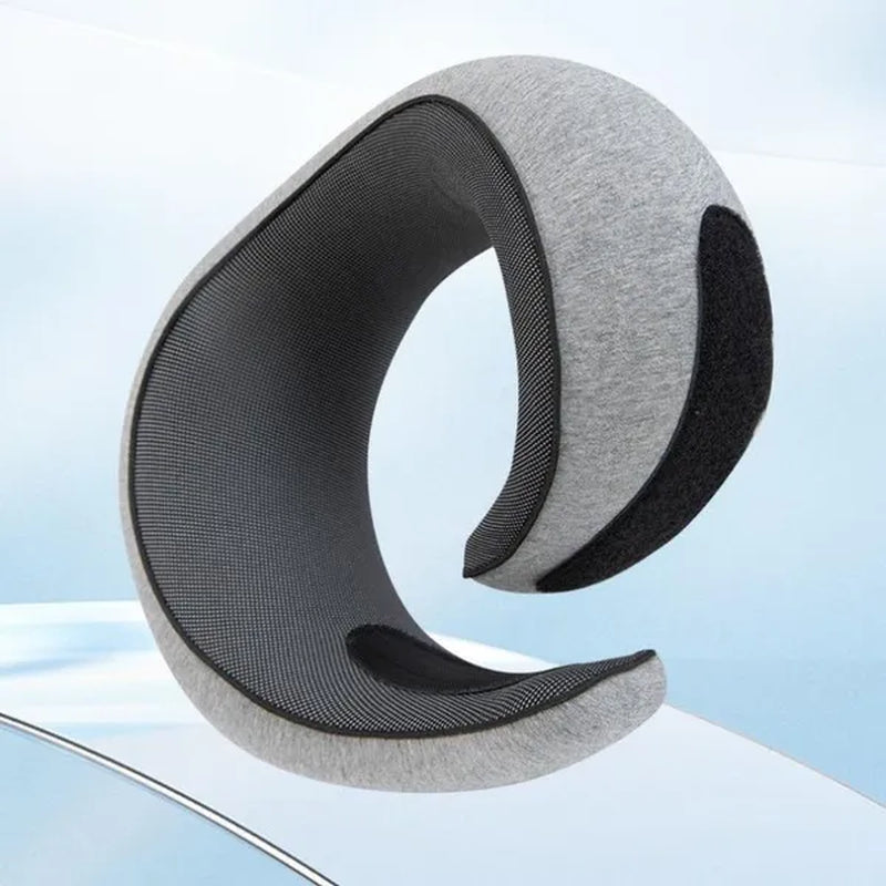 1Pc Ergonomic Memory Foam Travel Pillow with Breathable Polyester Cover - Portable for Airplane, Office, Car, Home Lounging Travel Comfort Accessory