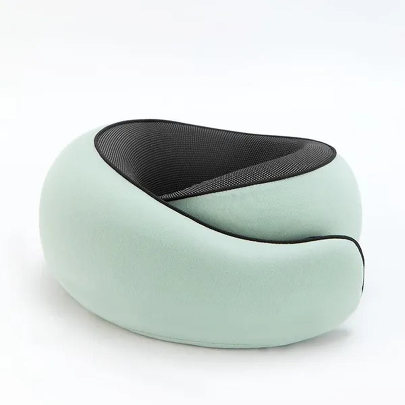 1Pc Ergonomic Memory Foam Travel Pillow with Breathable Polyester Cover - Portable for Airplane, Office, Car, Home Lounging Travel Comfort Accessory