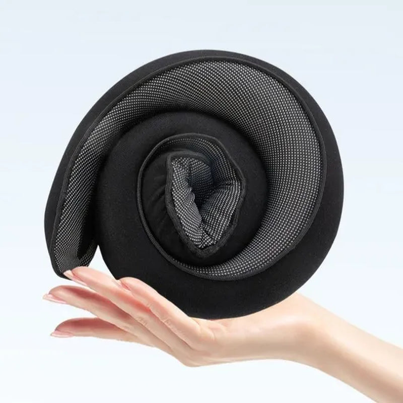 1Pc Ergonomic Memory Foam Travel Pillow with Breathable Polyester Cover - Portable for Airplane, Office, Car, Home Lounging Travel Comfort Accessory