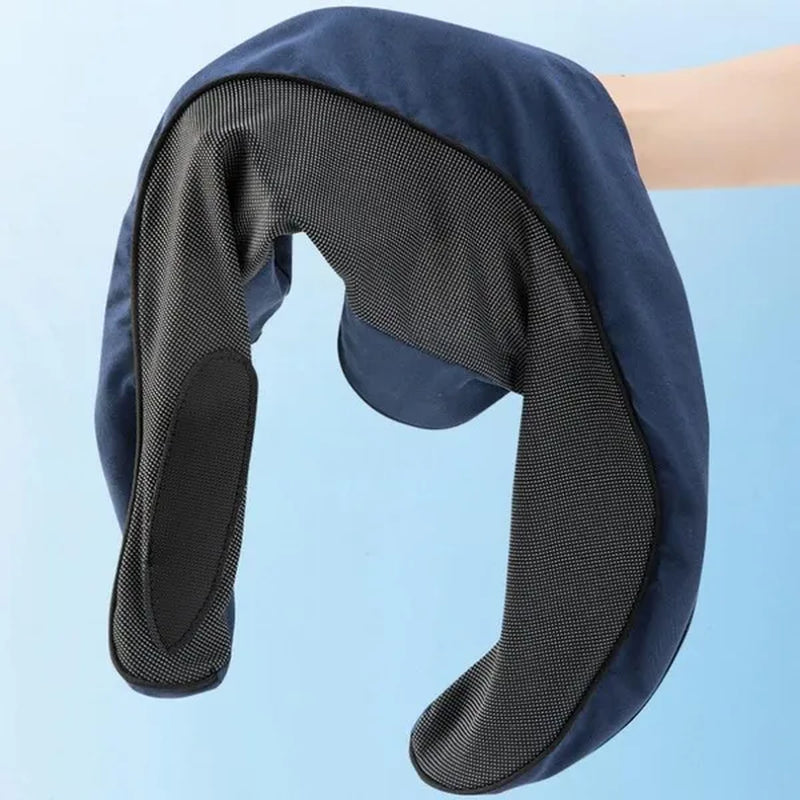 1Pc Ergonomic Memory Foam Travel Pillow with Breathable Polyester Cover - Portable for Airplane, Office, Car, Home Lounging Travel Comfort Accessory