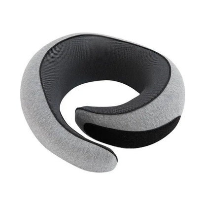 1Pc Ergonomic Memory Foam Travel Pillow with Breathable Polyester Cover - Portable for Airplane, Office, Car, Home Lounging Travel Comfort Accessory